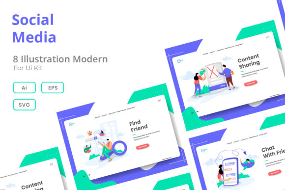 Download Social Media Set Illustration - Set Collection