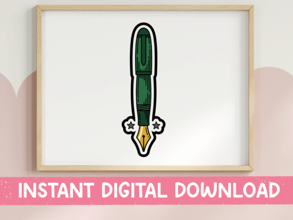 Download Green Rocket Fountain Pen Sticker - Premium Bundle