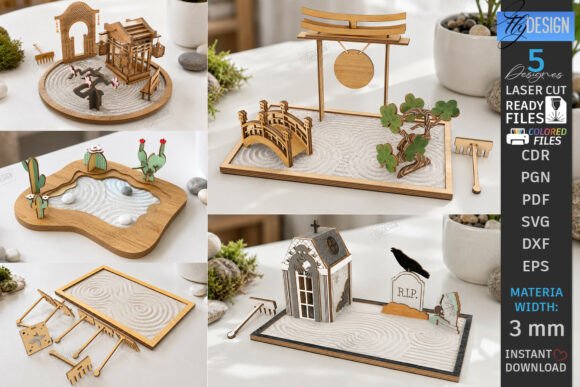 Download Mini Zen Garden Sand Tray Laser Cut Set - Set Collection