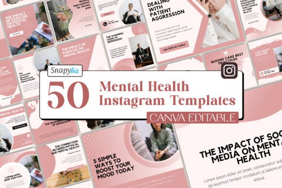 Download Mental Health Instagram Canva Templates - Health Collection