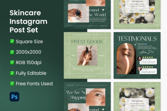 Download Skincare Instagram Post Set - Set Collection