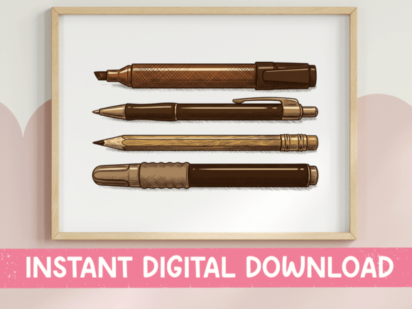 Download Stationery Pen Set Brown Tones Design - Set Collection