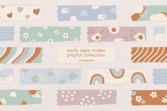 Download Digital Pastel Washi Tape Clip Art Set - Set Collection
