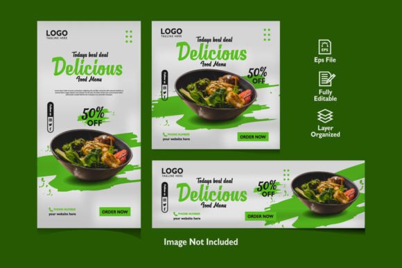 Download Delicious Food Social Media Set Promo - Set Collection