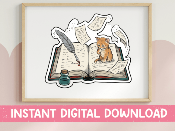 Download Kitten Writing Quill and Ink Storybook - Premium Bundle