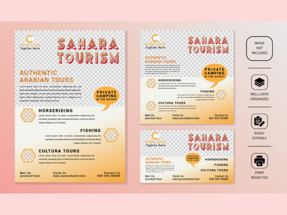 Download Sahara Tourism Flyer &amp; Social Media Set - Set Collection