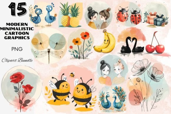Download Modern Minimalistic Cartoon Graphics Set - Set Collection
