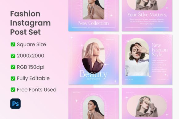 Download Fashion Instagram Post Set - Set Collection