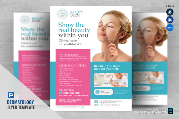 Download Dermatology Clinic Promotional Flyer - Promo Collection