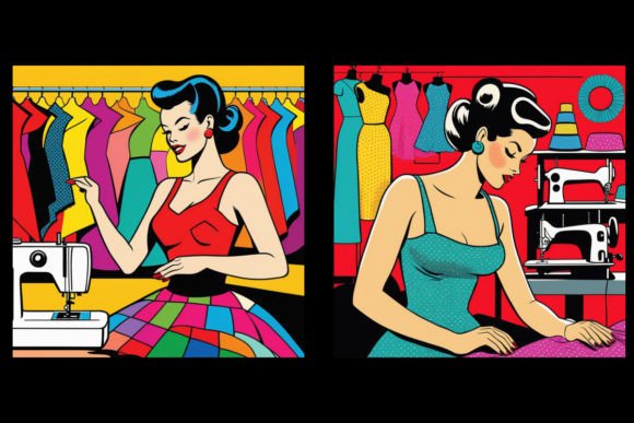 Download Pop Art Sewing Graphics Set 4 - Set Collection