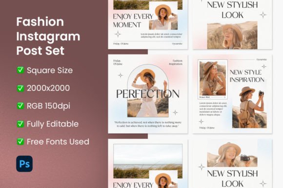 Download Fashion Instagram Post Set - Set Collection