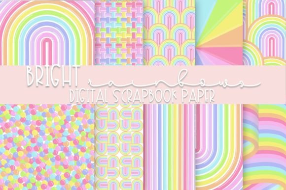 Download Bright Rainbow Digital Paper Set - Set Collection
