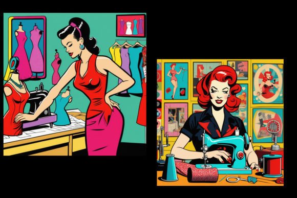 Download Pop Art Sewing Graphics Set 5 - Set Collection