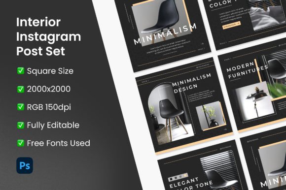 Download Modern Interior Instagram Post Set - Set Collection