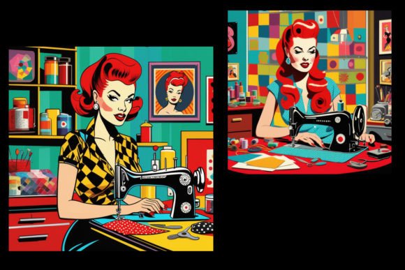 Download Pop Art Sewing Graphics Set 1 - Set Collection