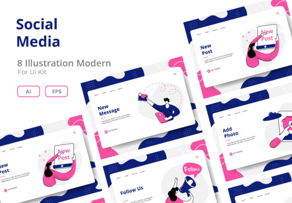 Download Social Media Set Illustration - Set Collection