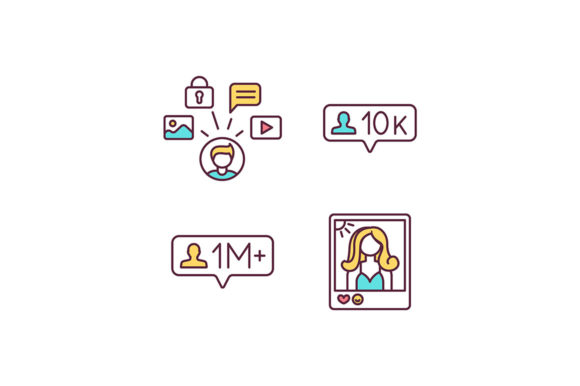 Download Influencer Marketing RGB Color Icons Set - Set Collection