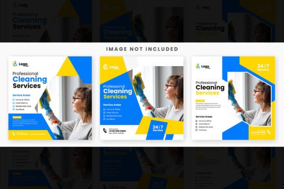 Download Cleaning Service Social Media Post Set - Set Collection