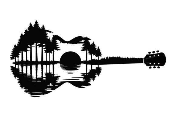 Download Guitar Sunset SVG- Acoustic Music - Set Collection
